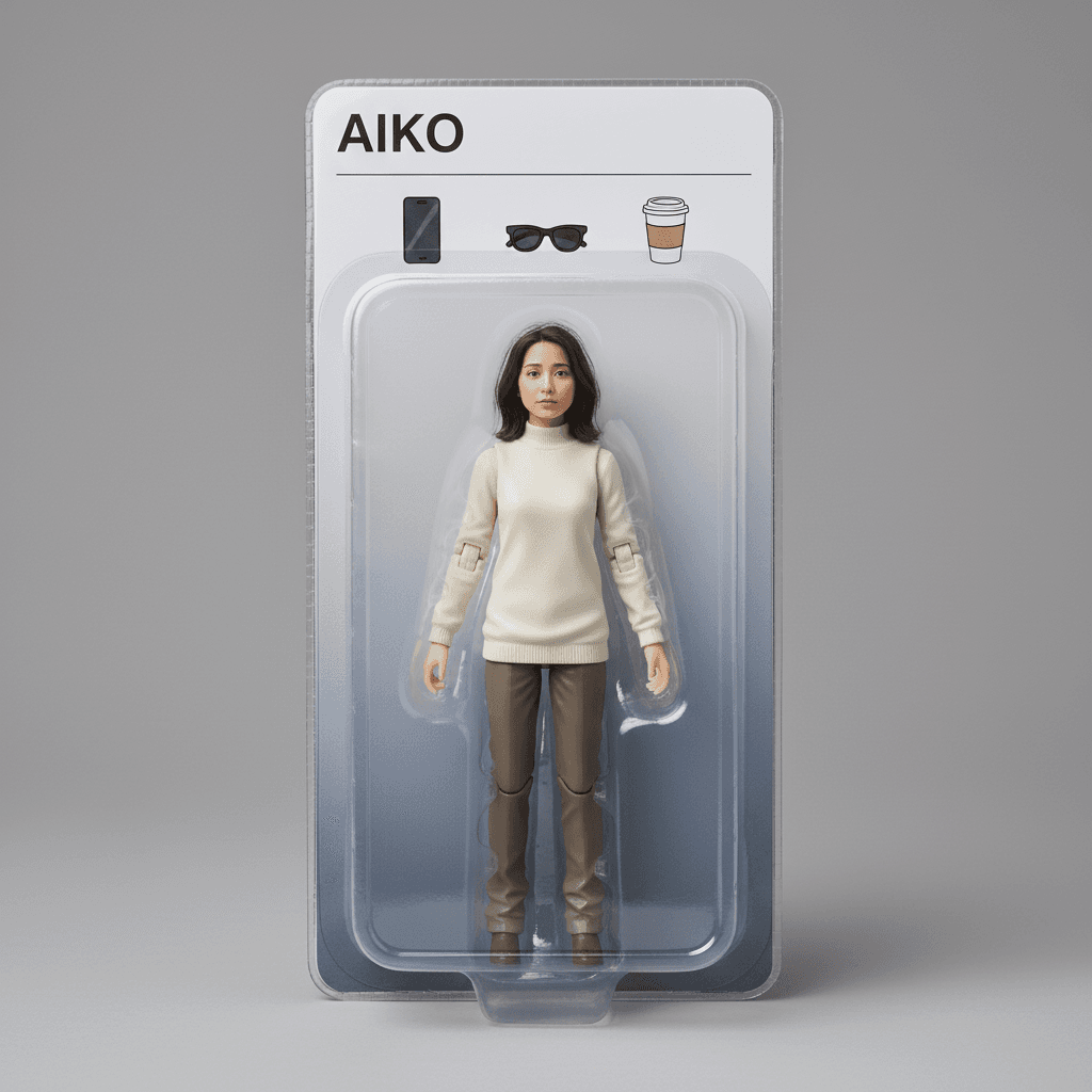 アクションフィギュア化された人物 - 玩具箱パッケージ - Nano Banana AI 生成画像