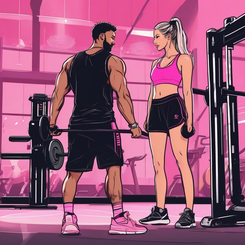 体格差カップル retry - bodytype-diff-athlete-gym-training-couple