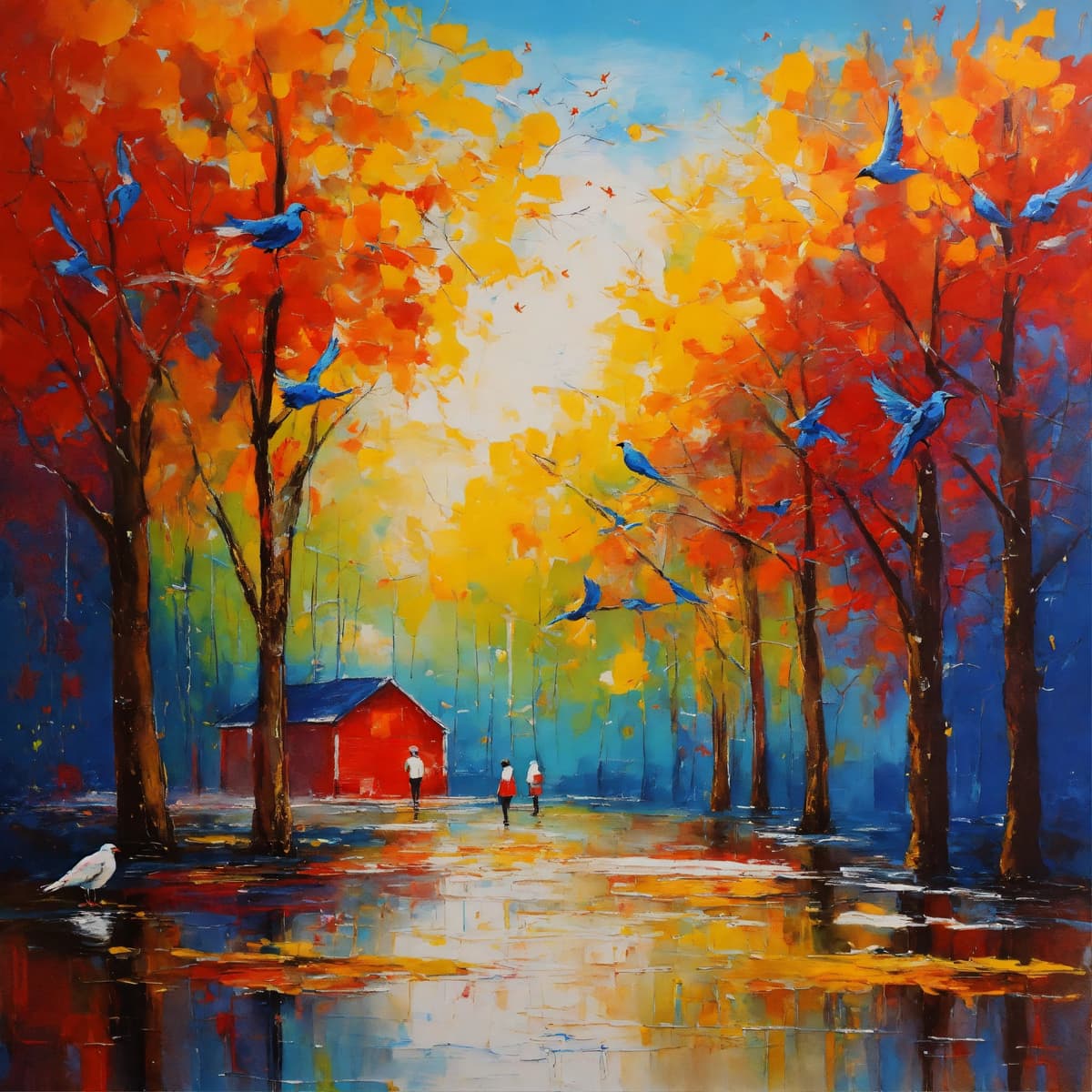 draw an abstract painting, mixing acrylics, palette knife an...Stable Diffusion AI生成画像